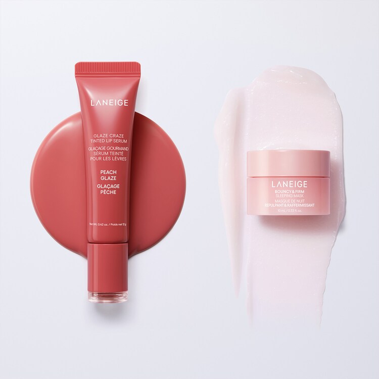 Glazed and Bouncy Drumbeat Set - Estuche de bálsamo labial y mascarilla de noche