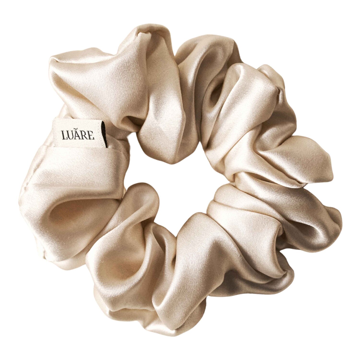 LUARE - The Midi Scrunchie Beige - hedvábná gumička do vlasů
