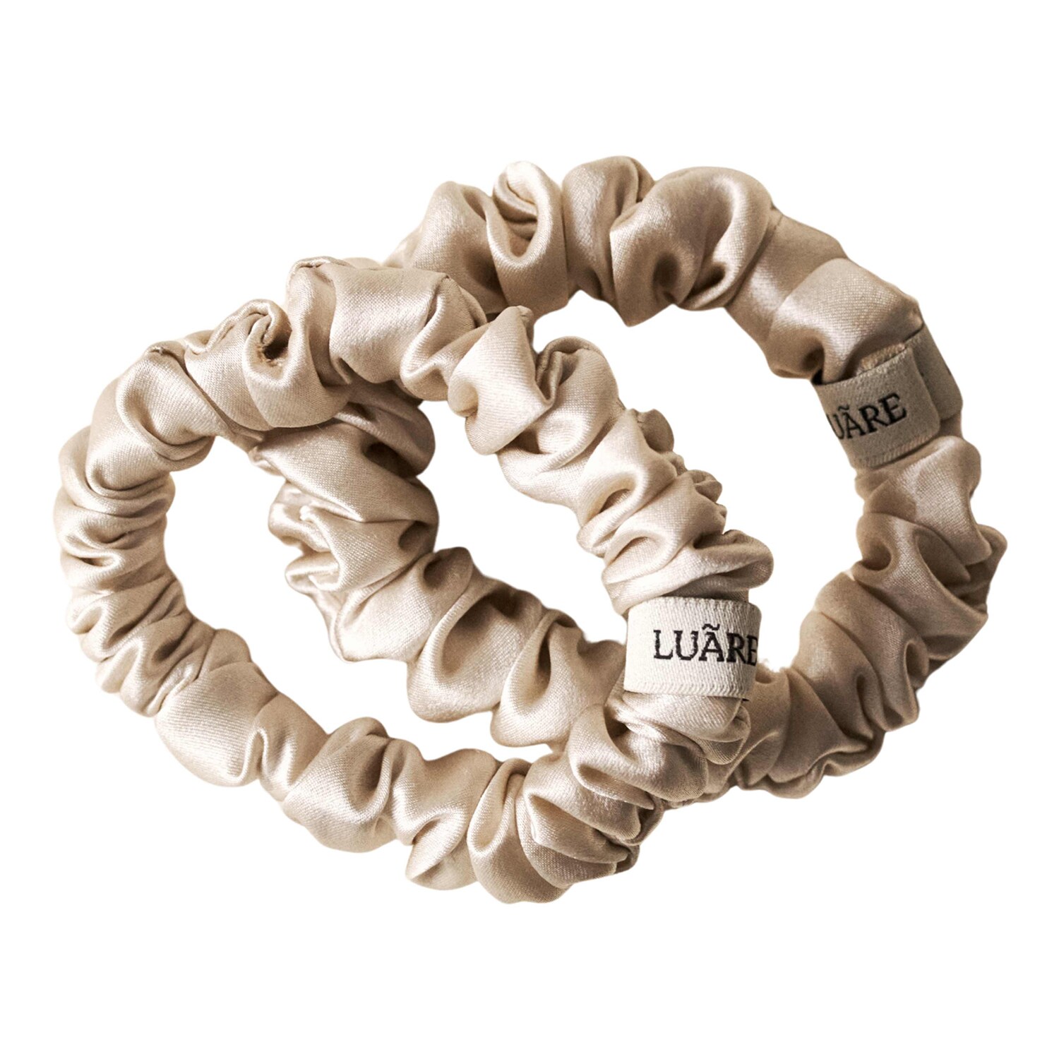 LUARE - The Mini Scrunchies Beige - hedvábné gumičky do vlasů