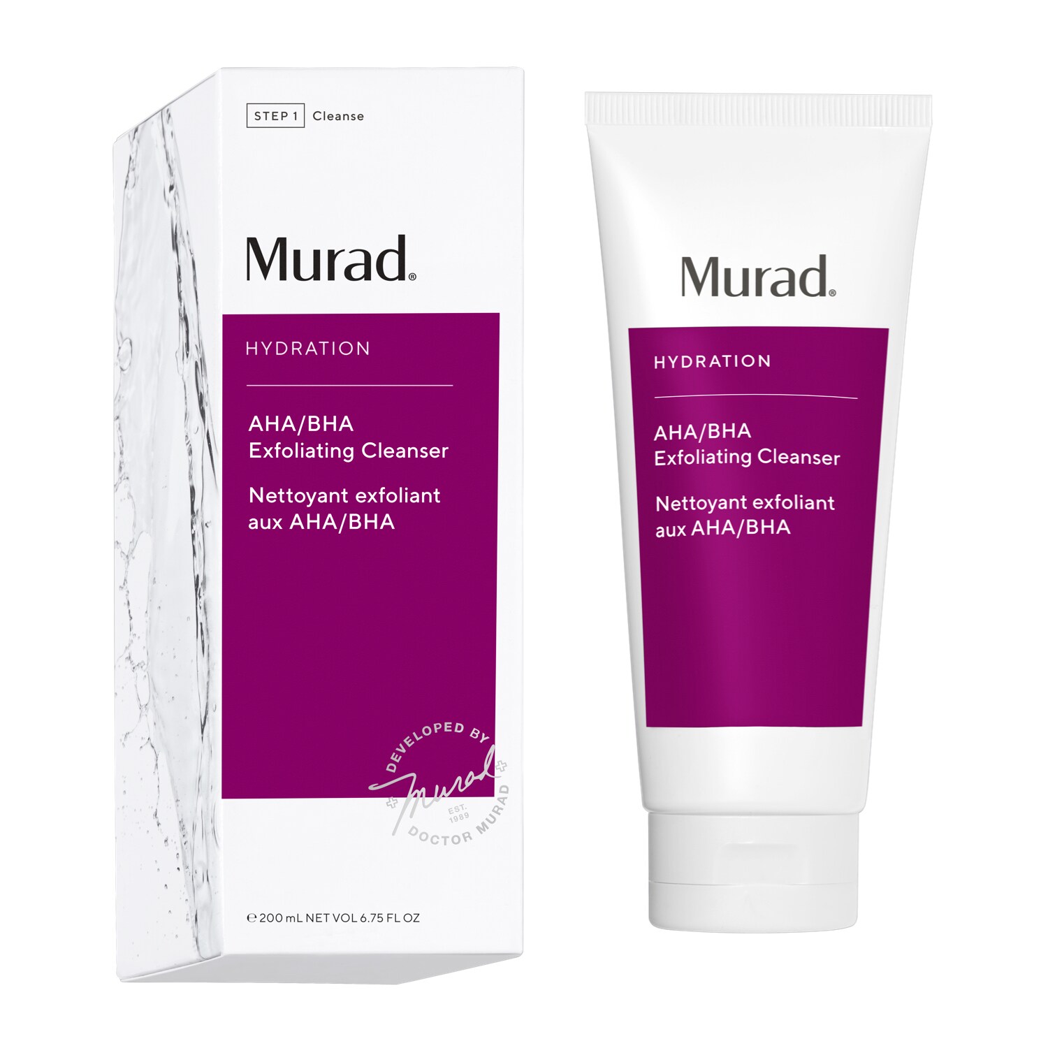 Пенка для лица с эксфолирующим гелем Murad AHA/BHA Exfoliating Cleanser, 200 мл