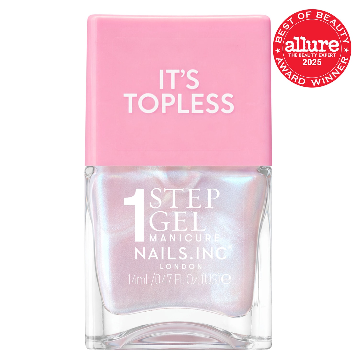 It's Topless 1-Step Gel Nail Polish, Kat, Baby Pink Iridescent