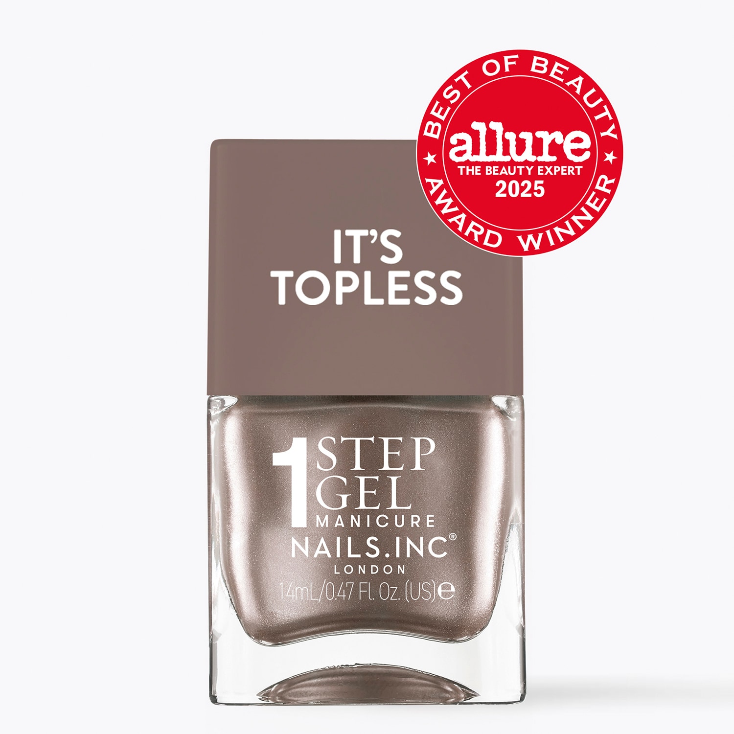 It's Topless 1-Step Gel Nail Polish, Khloe,Mushroom Brown Shimmer