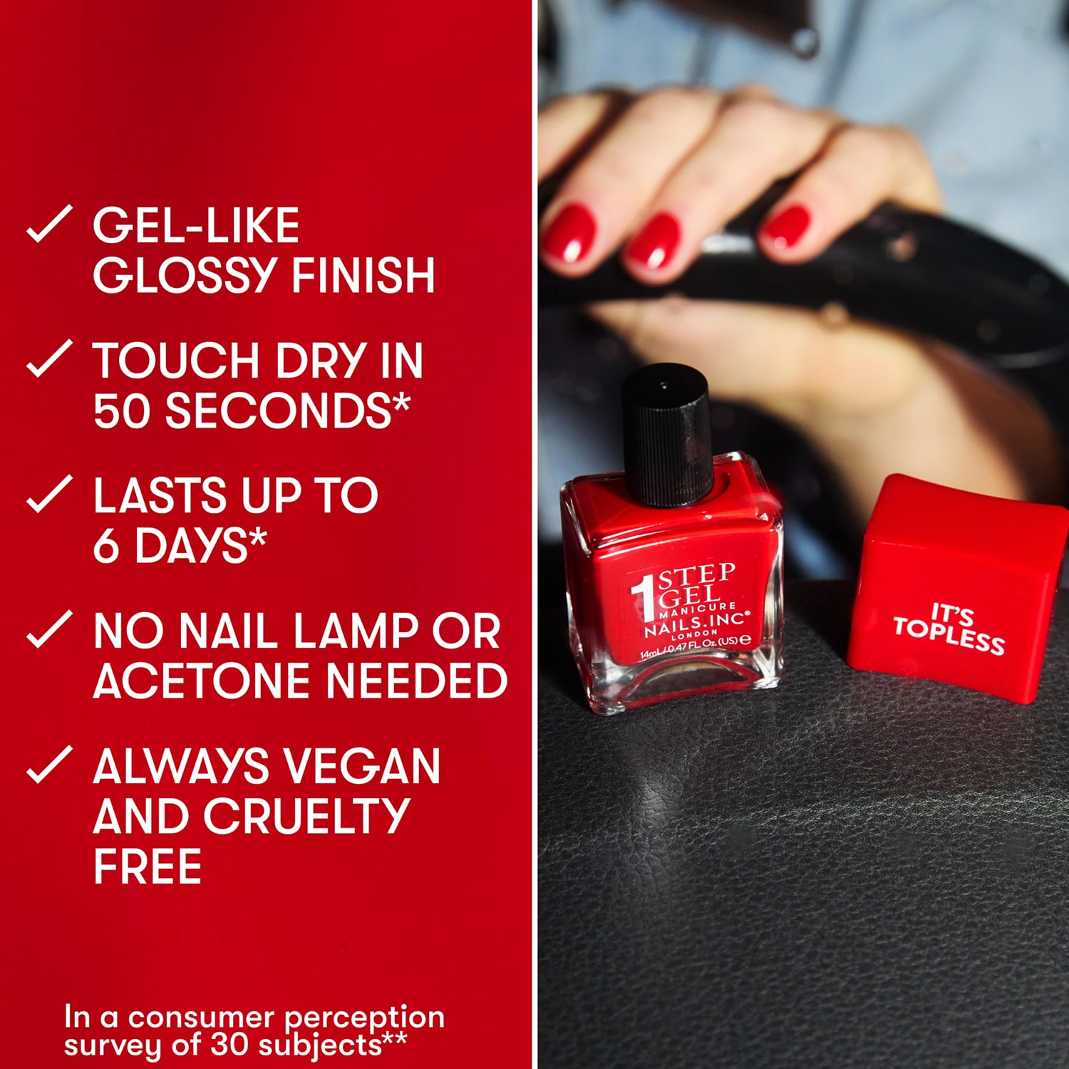 It's Topless 1-Step Gel Nail Polish, Olivia, Magenta Creme