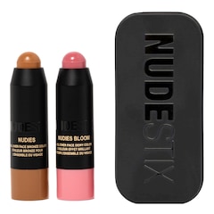 Pink Blush & Nude Bronzer - Mini duo di stick in crema, NUDESTIX