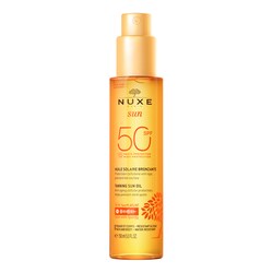 Nuxe Sun Huile Solaire Bronzante - Protection Protection SPF50 visage et corps