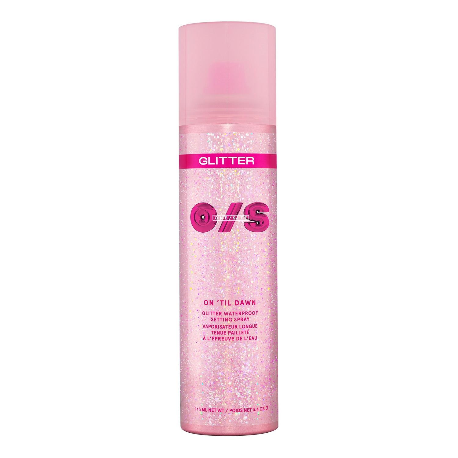 Onesize On 'Til Dawn - Wasserfestes, langanhaltendes Fixierspray mit Glitzerpartikeln