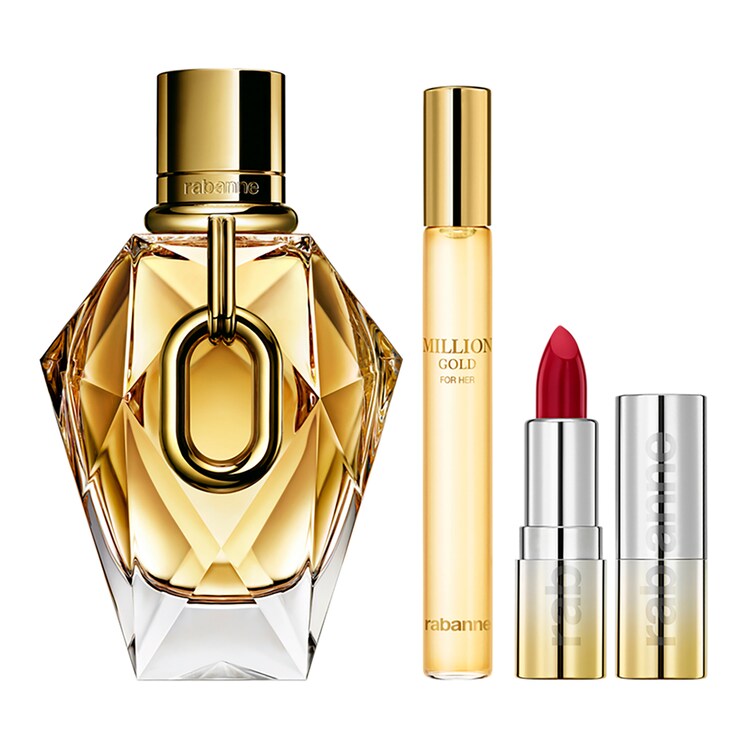 Million Gold For Her - Set Eau de Parfum + Dramalips Shiny Lipstick 