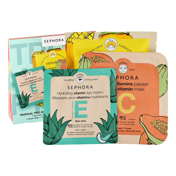 Tropical Trio of Masks - Sady pro péči o obličej, oči a vlasy