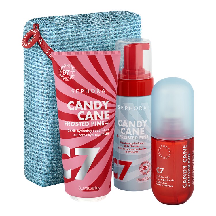 BATH & BODY SET - Zestaw do kąpieli i do ciała, laska cukrowa i oszroniona sosna
