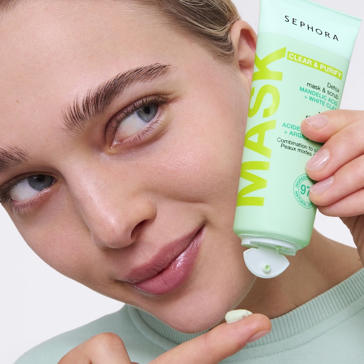 Detoxikační maska a peeling - S kyselinou mandlovou a bílým jílem