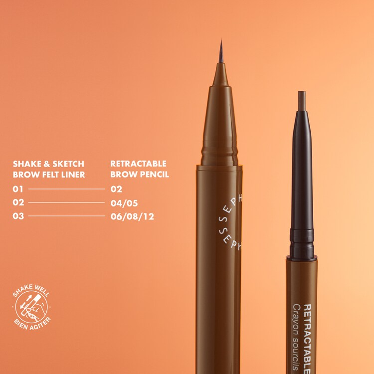 Shake & Sketch Brow Felt Liner - Øjenbrynspen med ultrafin spids