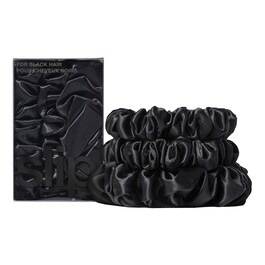 Back to Basics - Crni set gumica za kosu od čiste svile
