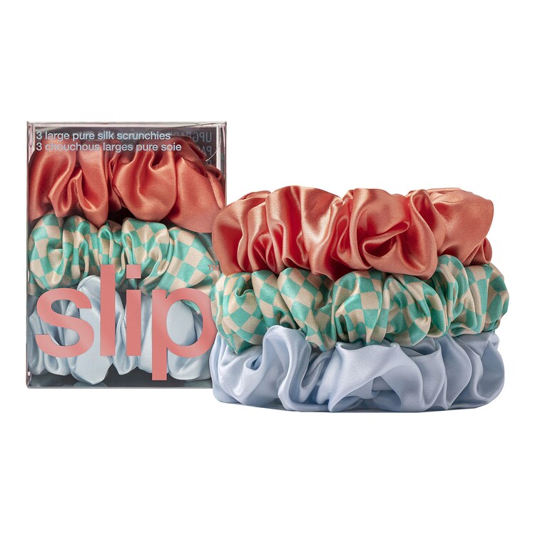 3 slip pure silk large scrunchies - Elastici Large Slip in pura seta
