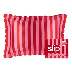slip taie d'oreiller pure soie avec un contour festonné - queen