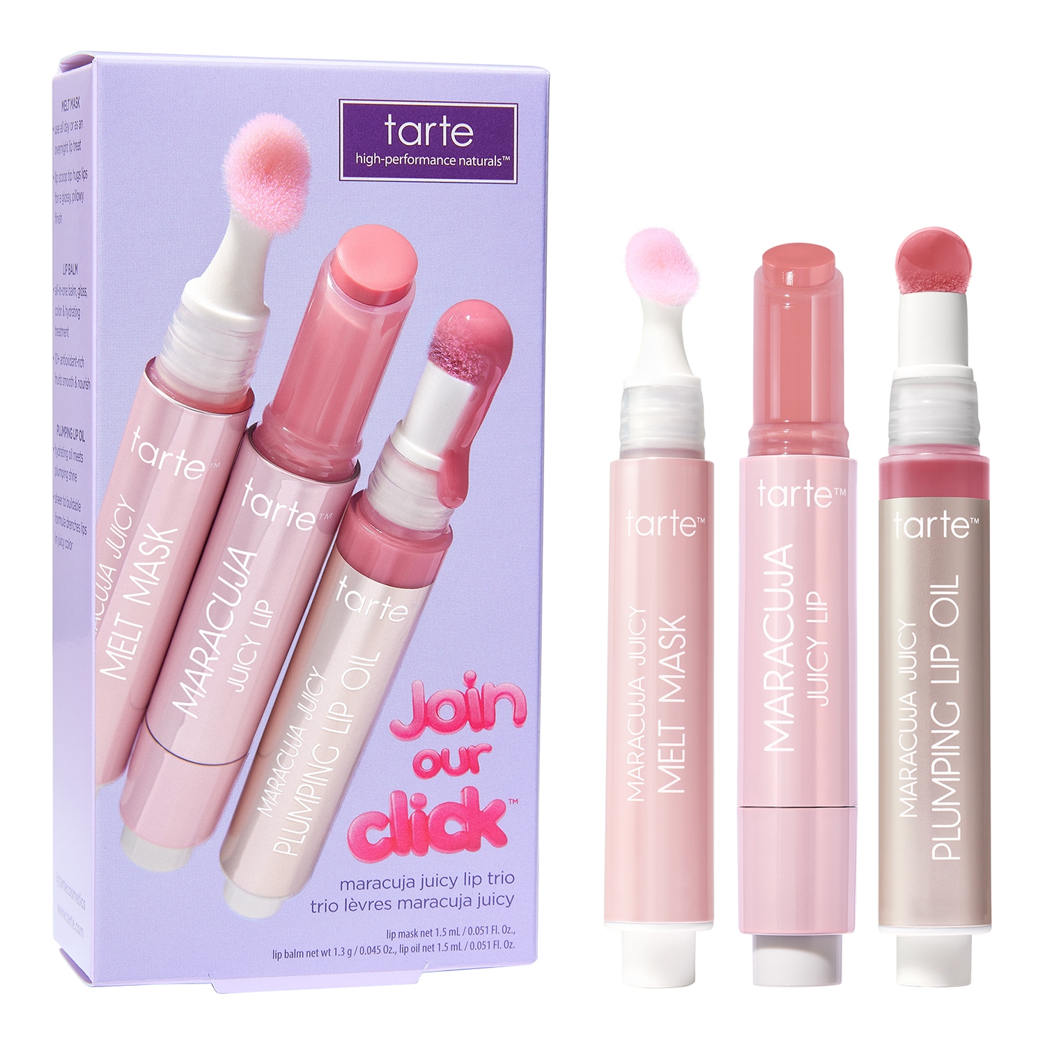 Tarte Join Our Click Maracuja Trio - Lippen-Trio-Set