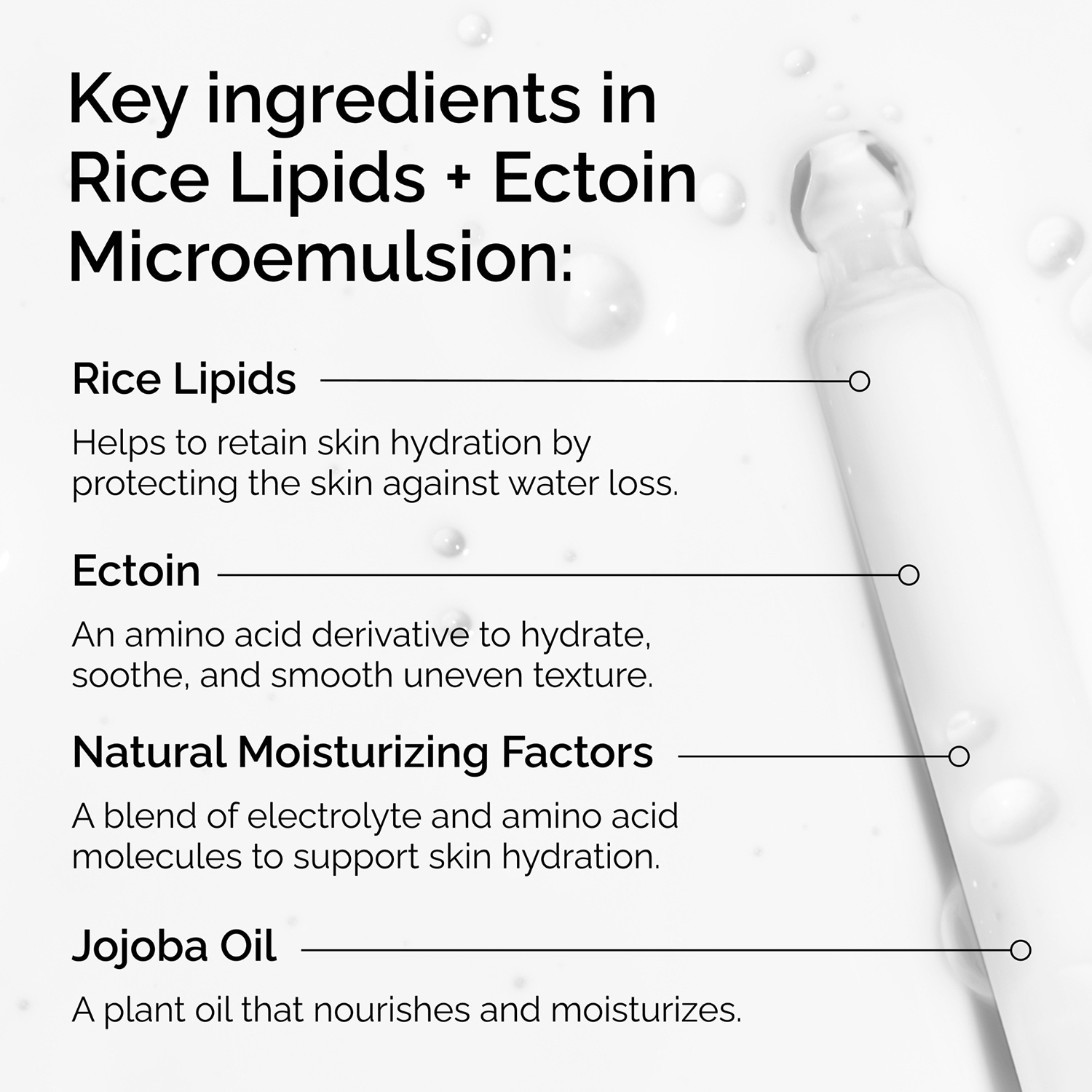 Rice Lipids + Ectoin Microemulsion Ultra-Light Moisturizer