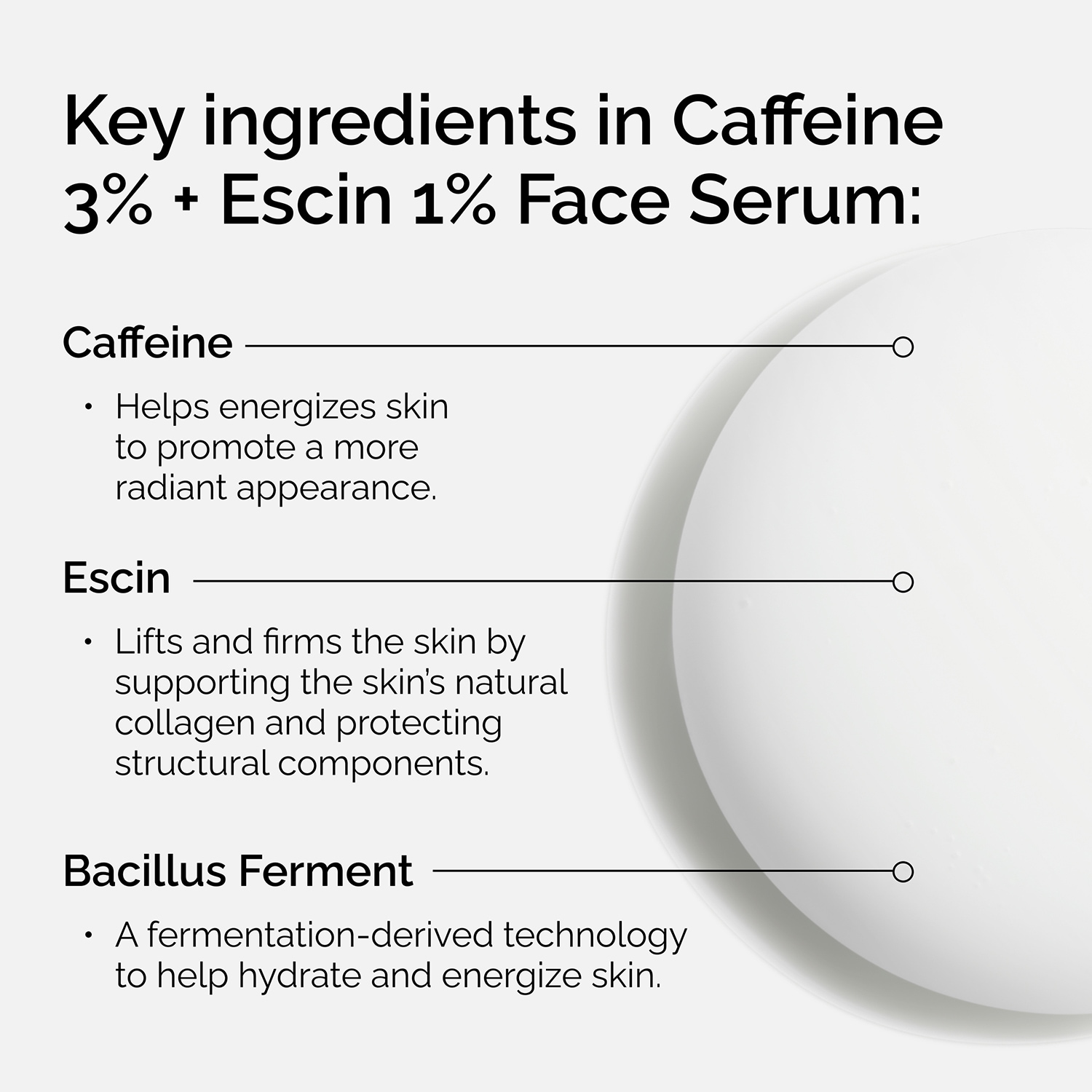 Caffeine 3% + Escin 1% Energizing Face Serum