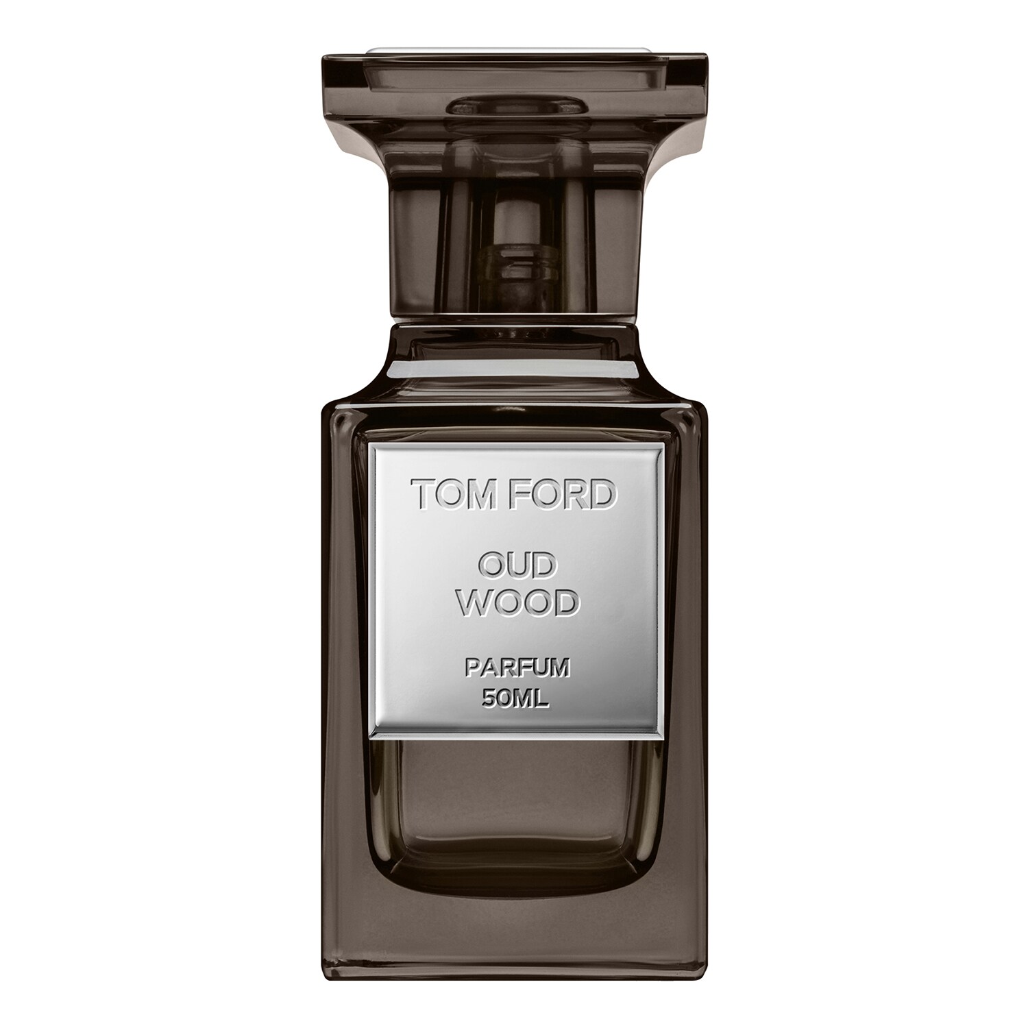Tmavě šedý flakon TOM FORD Oud Wood Parfum