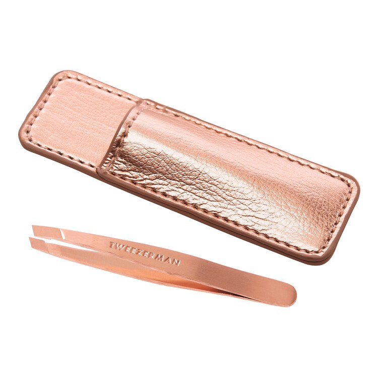 Mini Slant Tweezer & Case - Slant Mini Tweezer med fodral, Rose Gold