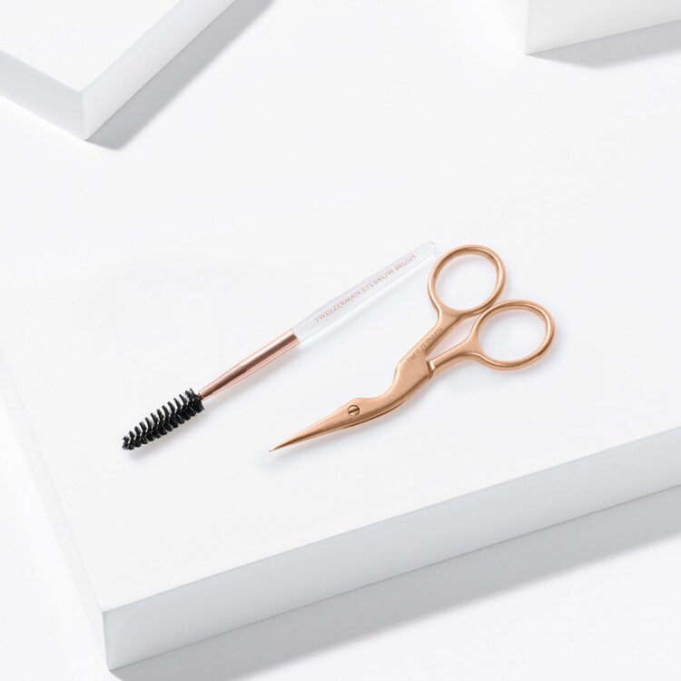Brow Shaping Scissors & Brush - Augenbrauenschere & Augenbrauenbürste