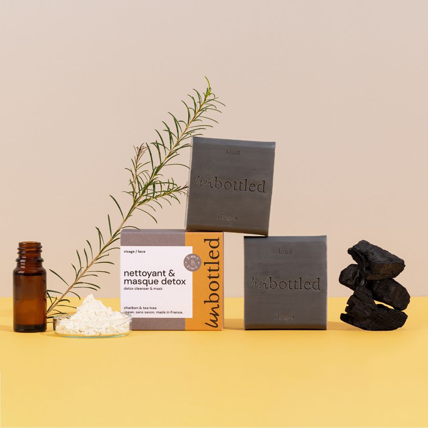 Маска для зрелой проблемной кожи лица Unbottled Detox solid cleanser & mask, 90 г