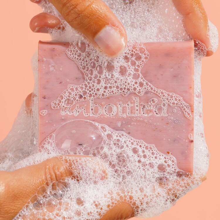 Gel de duche sem garrafa Rosa & Karité - Sabão com pH neutro