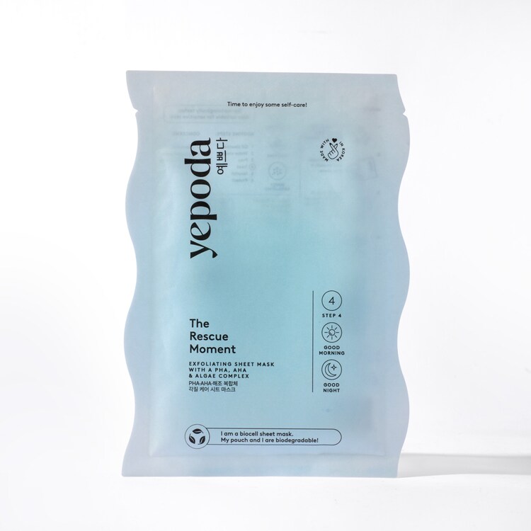 The Rescue Moment – Maschera in tessuto esfoliante con PHA, AHA e alghe