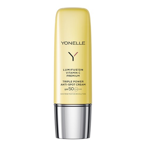 YONELLE - Potrójnie Aktywny Krem SPF50 Przeciw Przebarwieniom Z Witaminą C Premium 