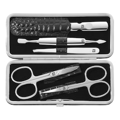 Manik&uuml;re Pedik&uuml;re Set 5tlg. mit Nagelschere, Leder in Kroko-Optik, schwarz, ZWILLING BEAUTY