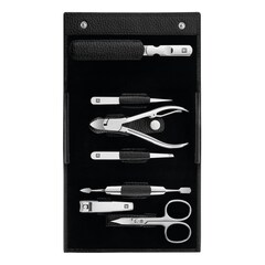 Maniküre Pediküre Set 7tlg. mit Nagelknipser, Leder, schwarz, ZWILLING BEAUTY