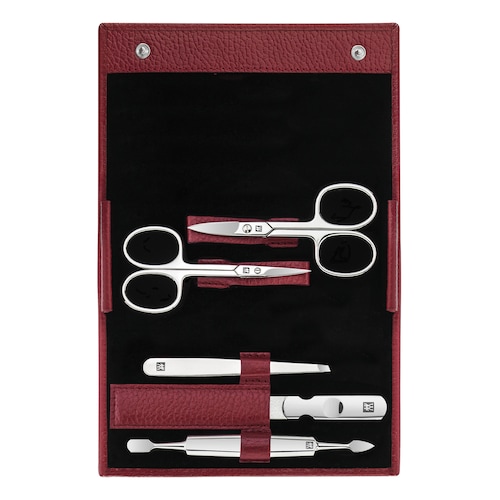ZWILLING BEAUTY - Maniküre Pediküre Set 5tlg. mit Nagelschere, Leder, Rot