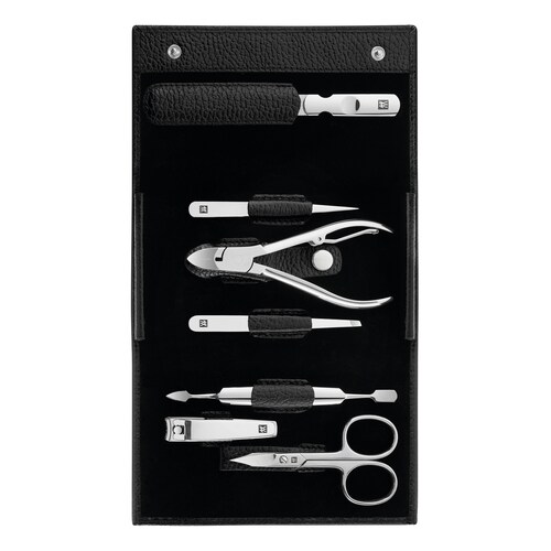 ZWILLING BEAUTY - Maniküre Pediküre Set 7tlg. mit Nagelknipser, Leder, schwarz